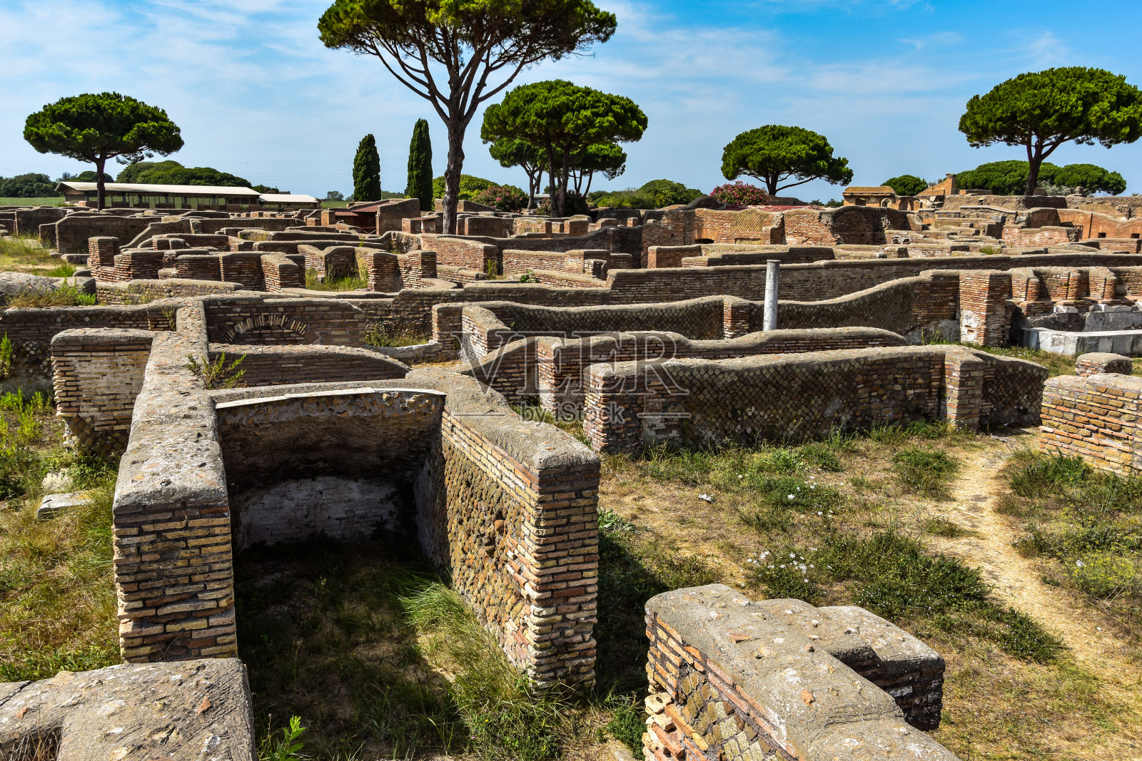 奥斯蒂亚安提卡的古罗马遗迹照片摄影图片