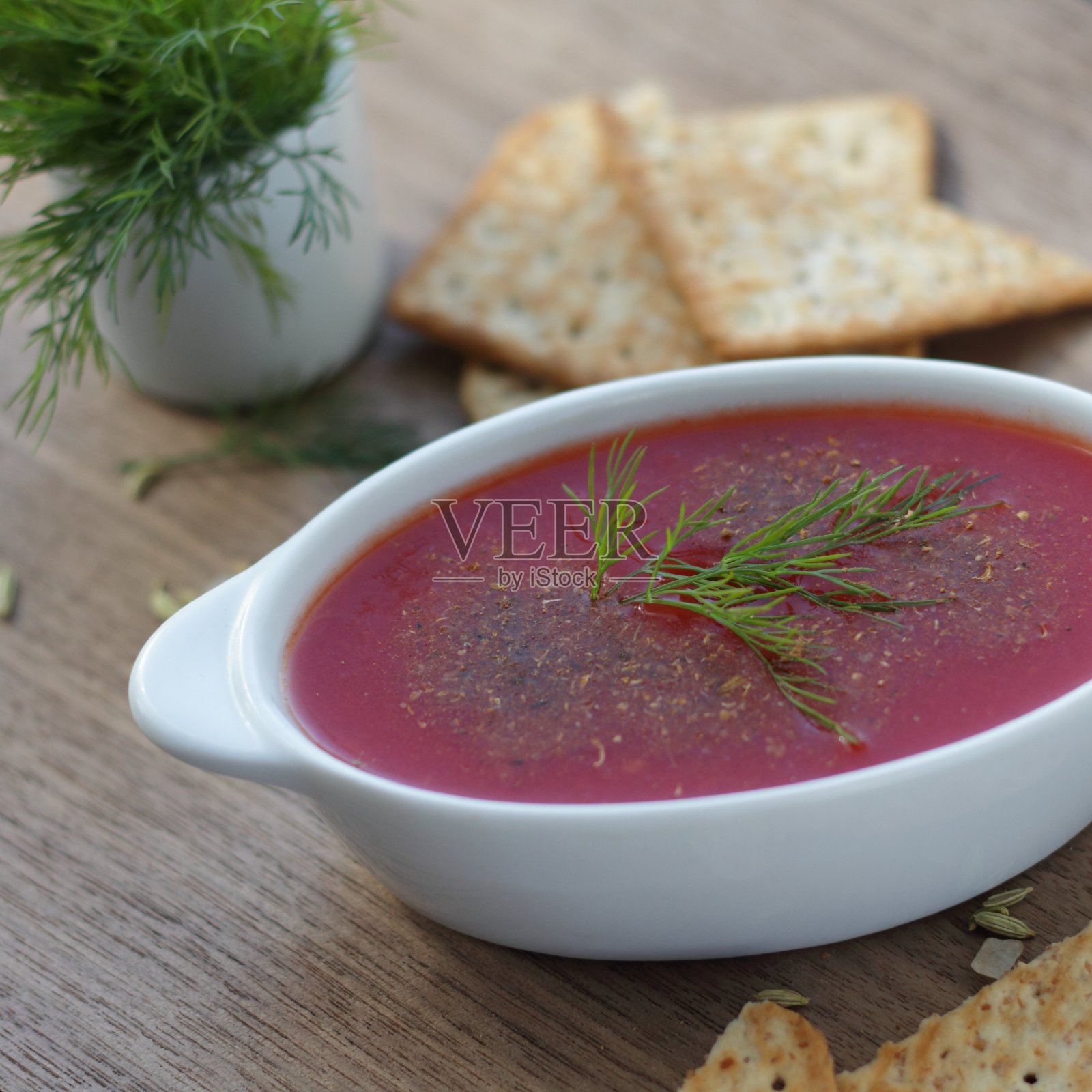 奶油番茄茴香汤照片摄影图片