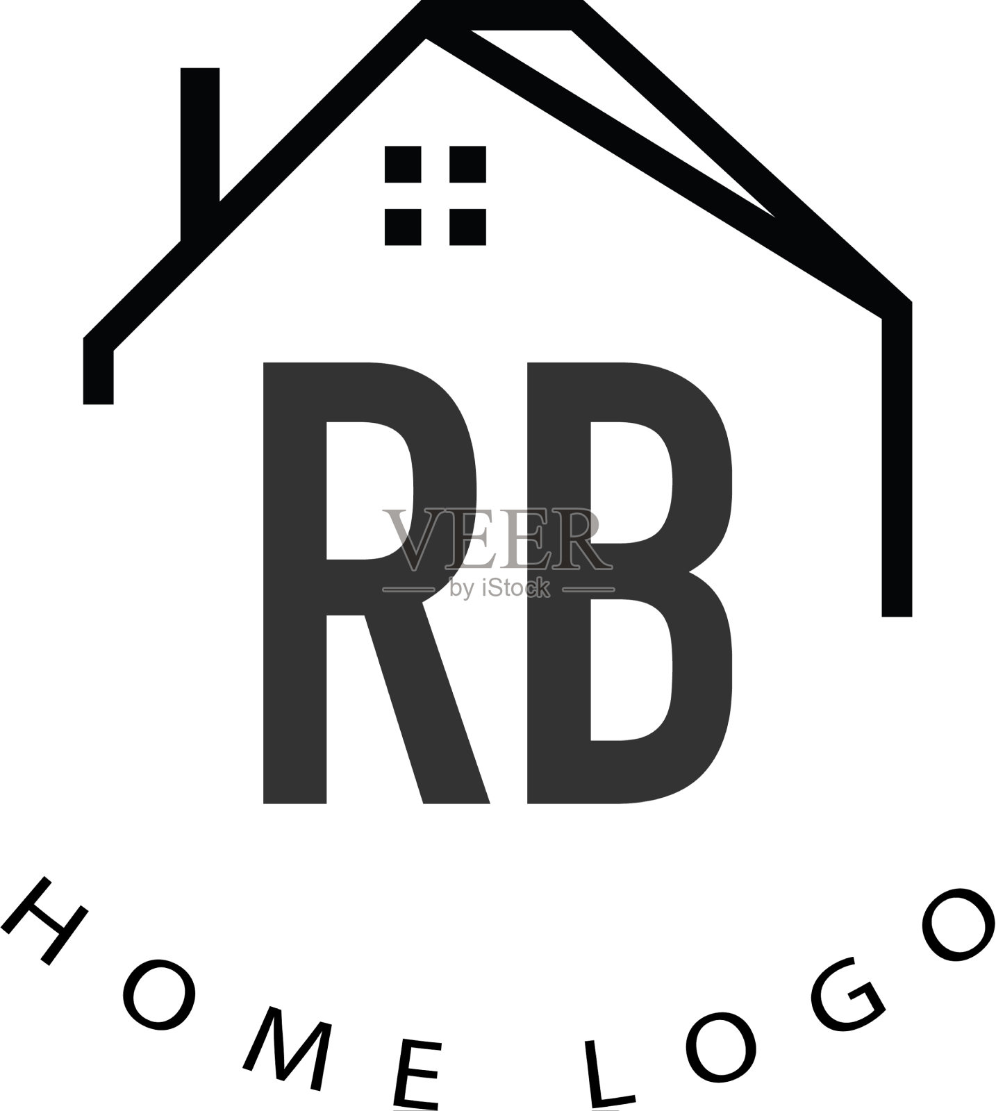 首字母rb家创意标志设计插画图片素材