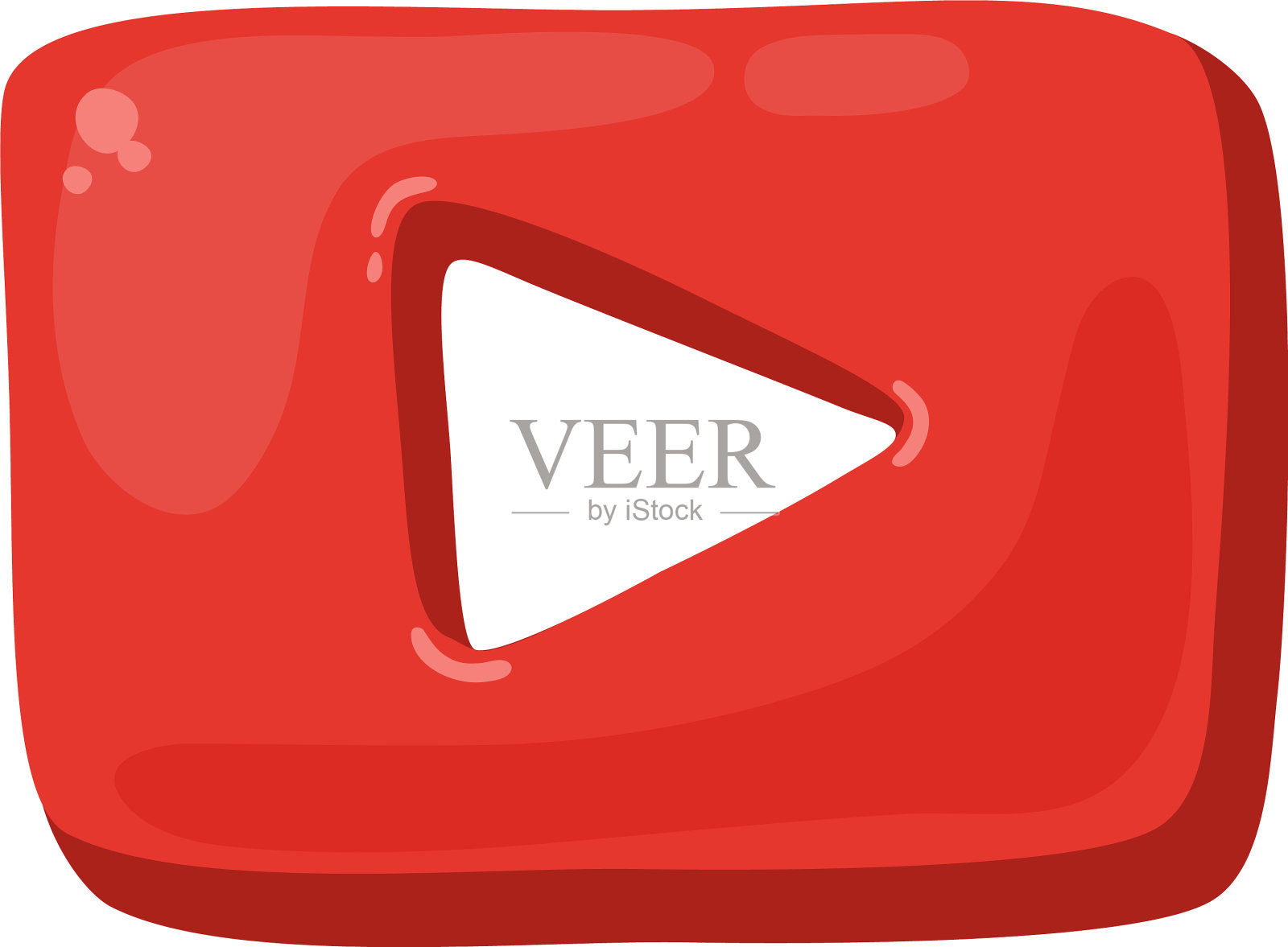 视频播放按钮图标卡通风格设计元素图片