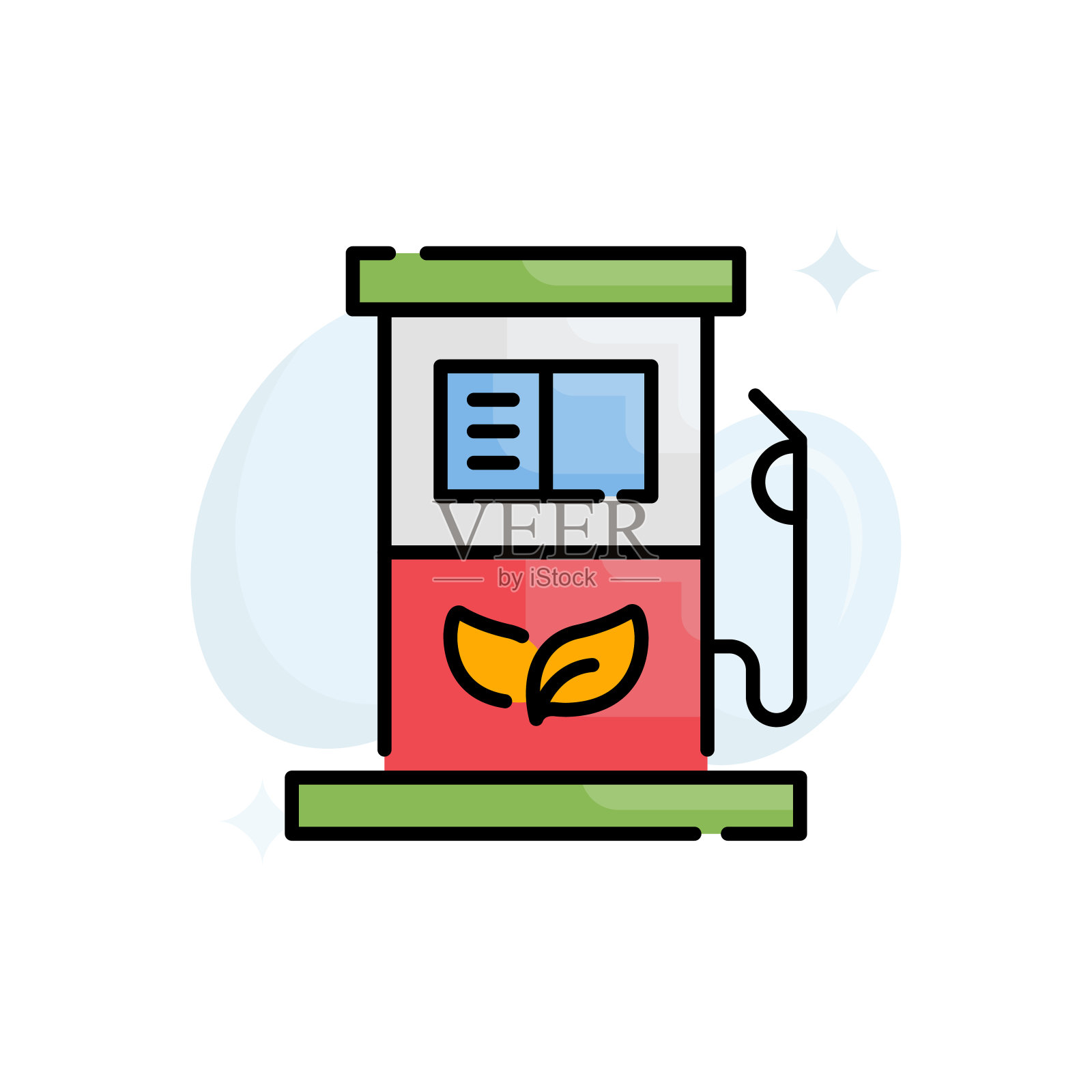 生态燃料矢量填充轮廓图标风格插图。EPS 10个文件插画图片素材