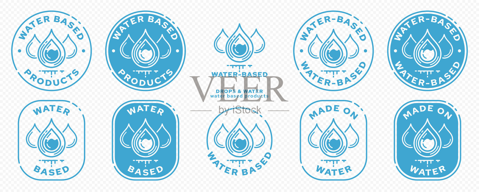 邮票包装水基的插画图片素材