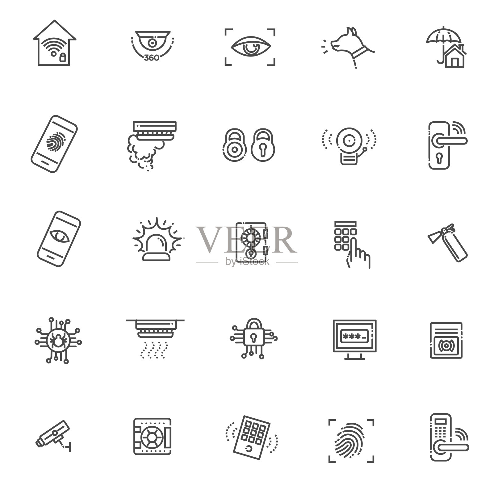 安全行图标。网络锁,密码,解锁。守卫,盾牌,家庭安全系统图标图标素材