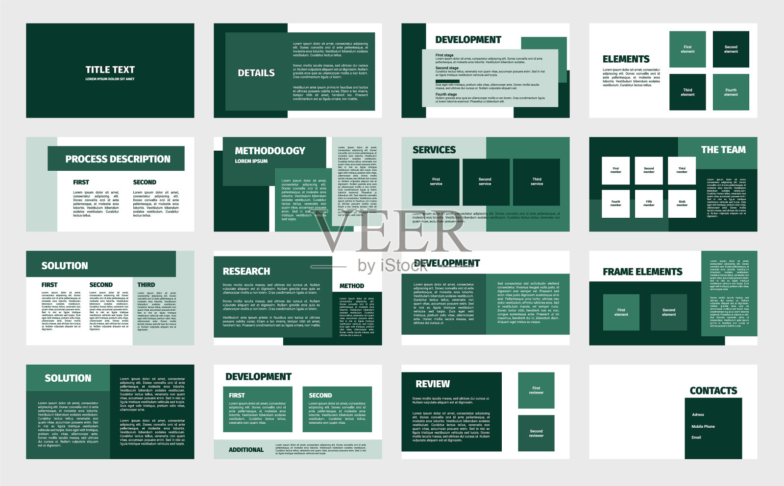 绿色矩形表示模板平面插画图片素材