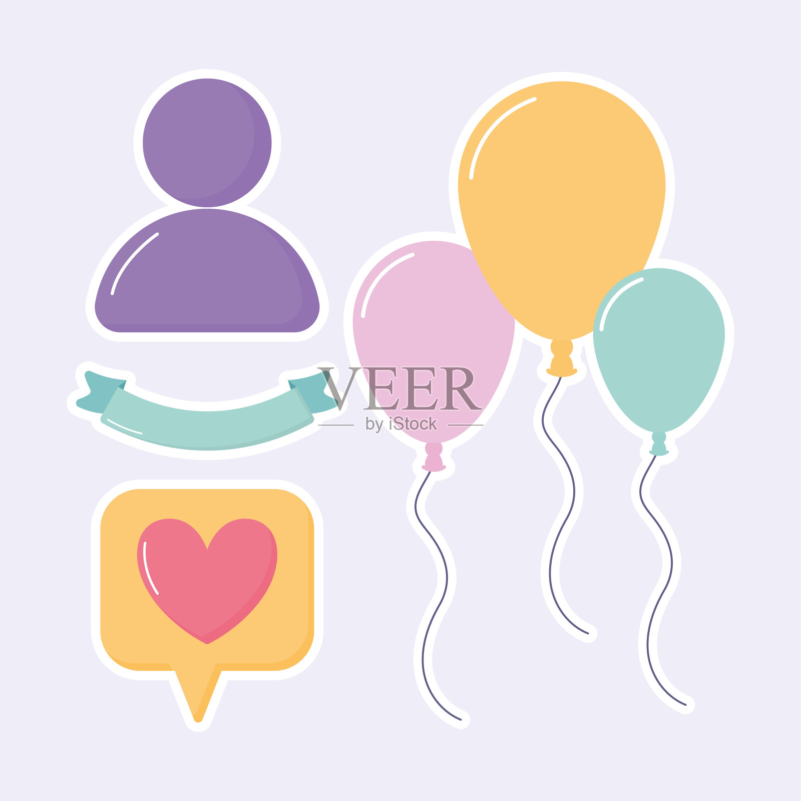 四个追随者项插画图片素材