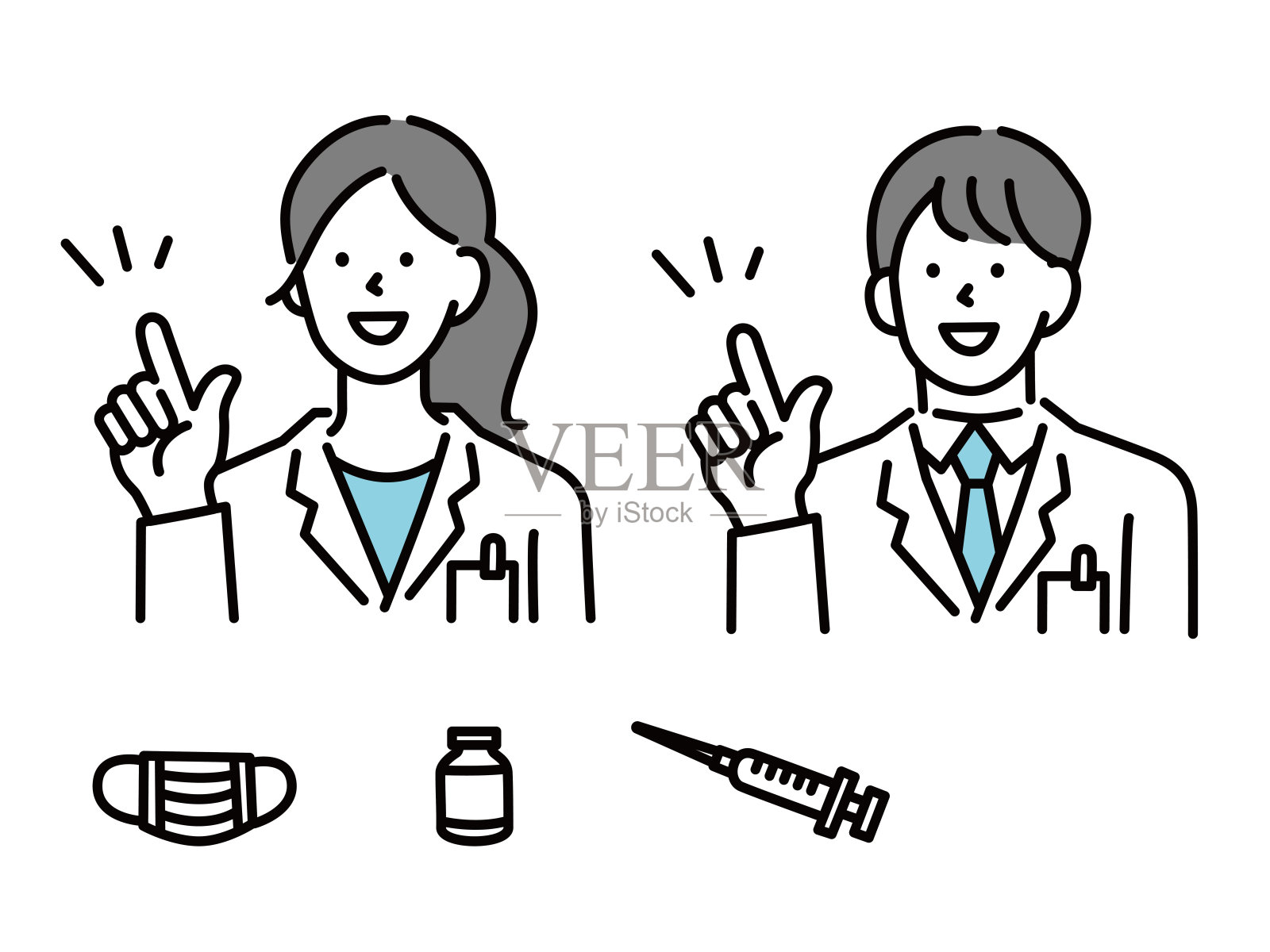 医生的说明(药物,支持,知识,解释,咨询,保证,专家,护士,病人,疾病,预防,点,检查插画图片素材