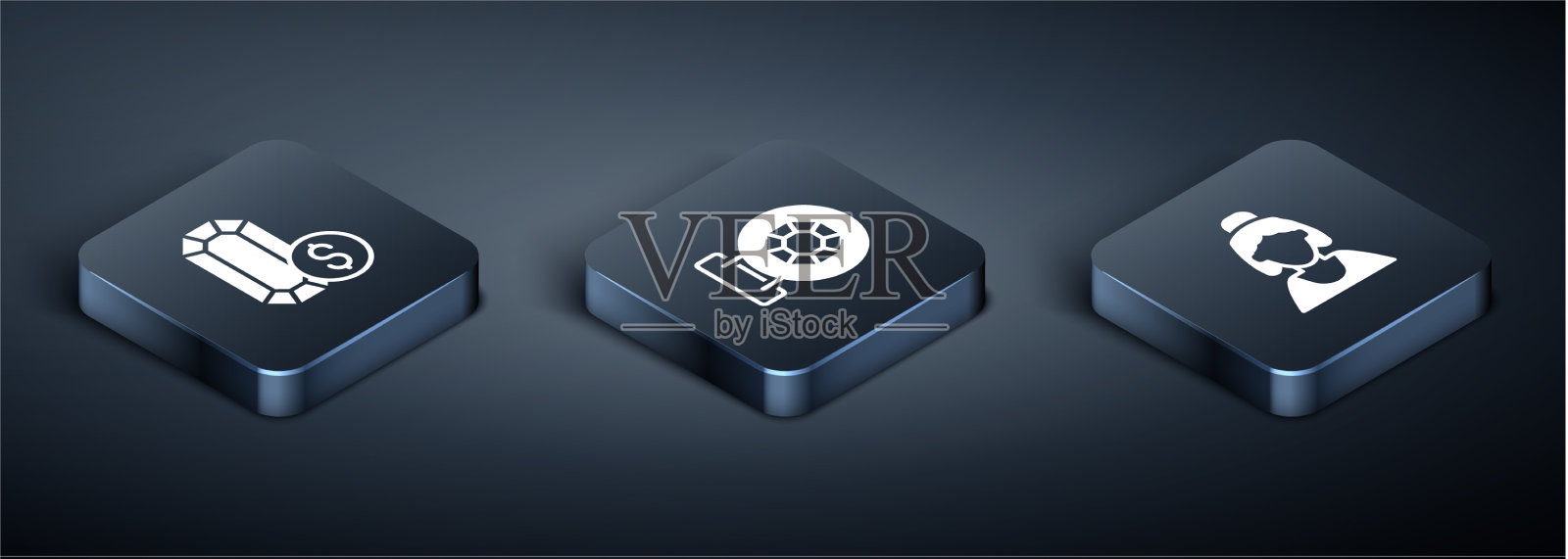 集等距珠宝网上购物顾问图标素材