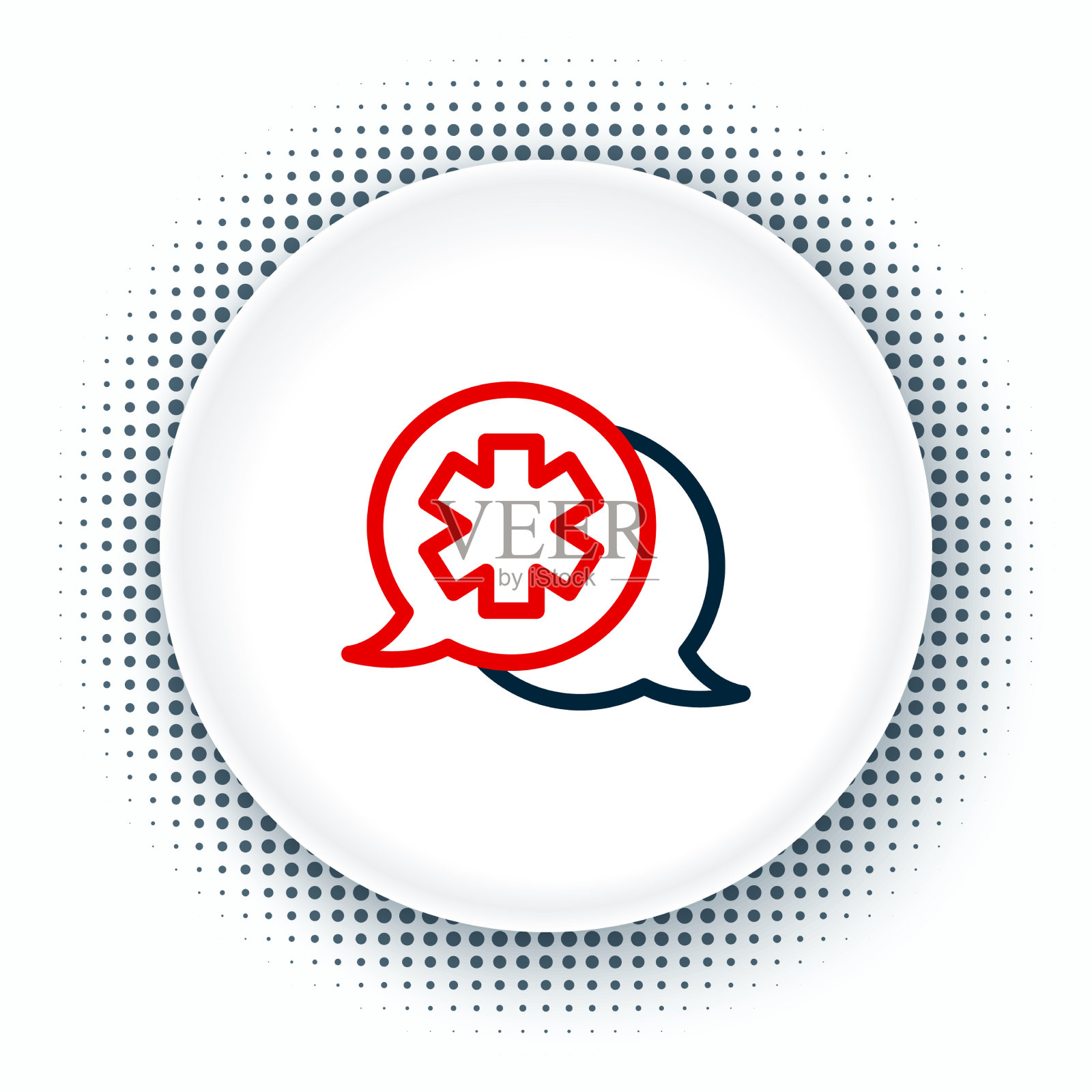 线对话与医生图标孤立图标素材