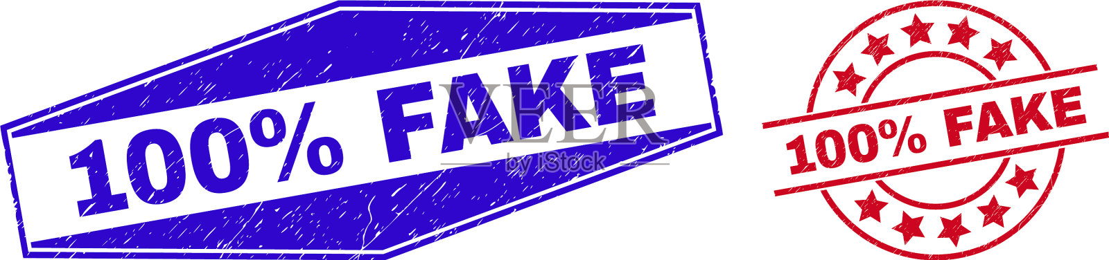 百分之百伪造腐蚀水印在圆圈插画图片素材