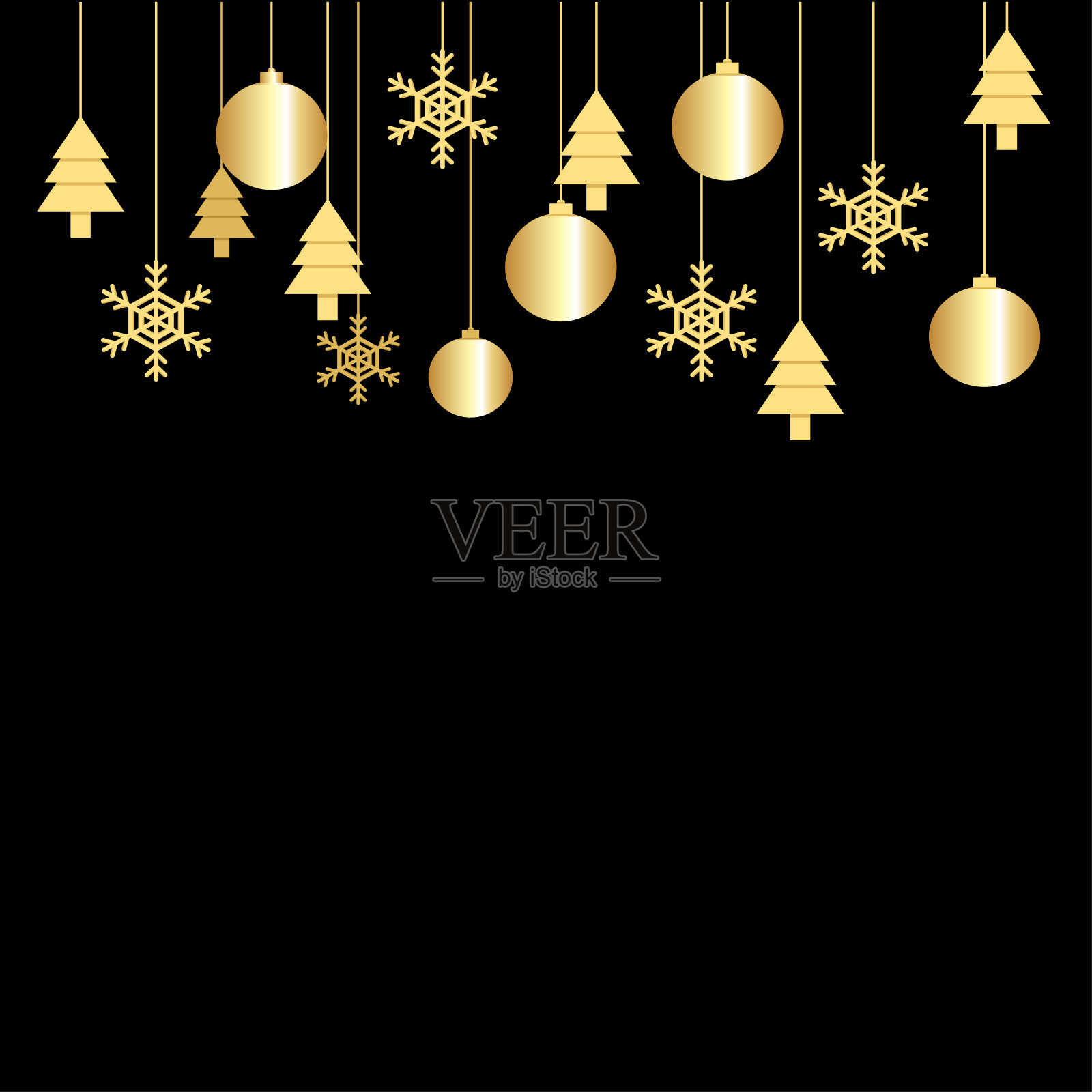 加兰灯。新年快乐概念。节日的旗帜设计。节日问候。插画图片素材