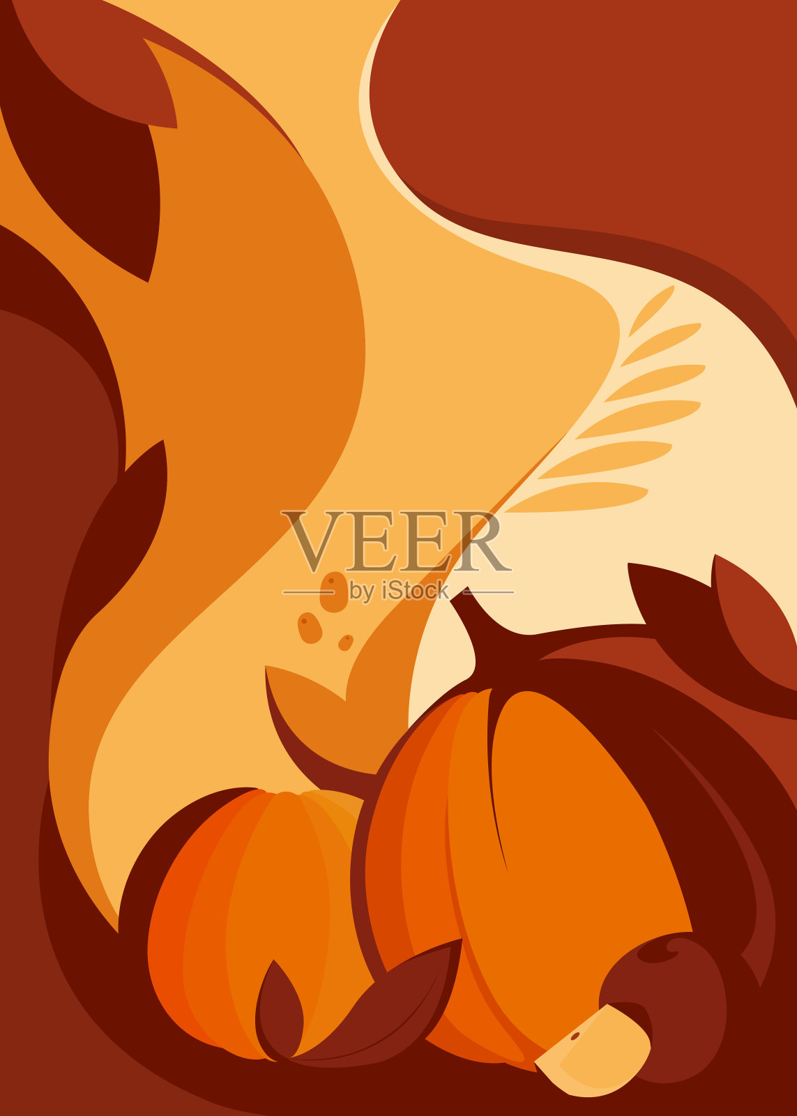 有南瓜的感恩节海报。插画图片素材