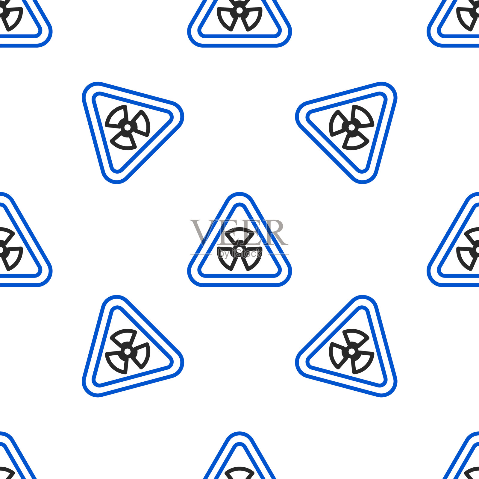 线三角形符号与辐射符号图标插画图片素材