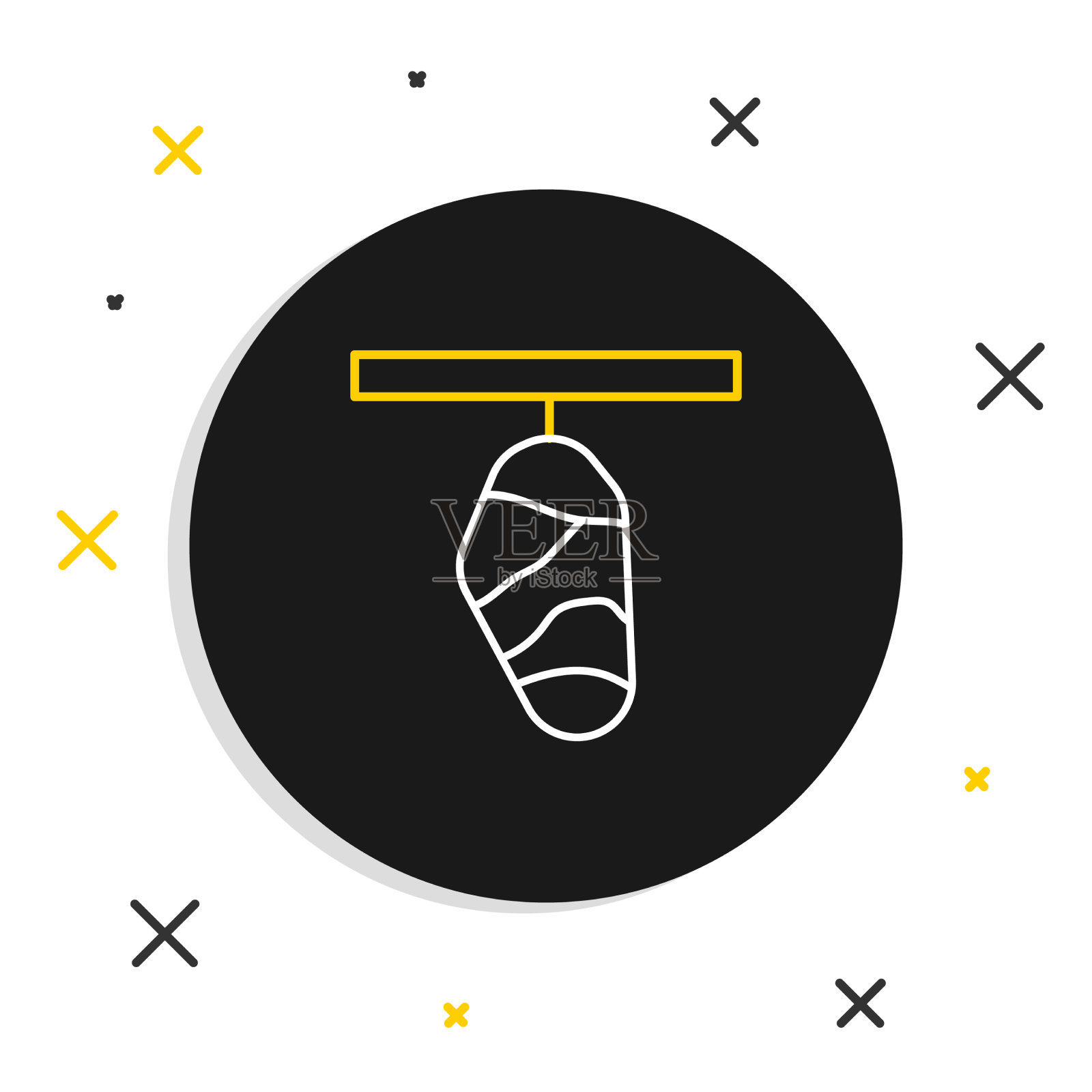 线蝴蝶茧图标孤立在白色图标素材