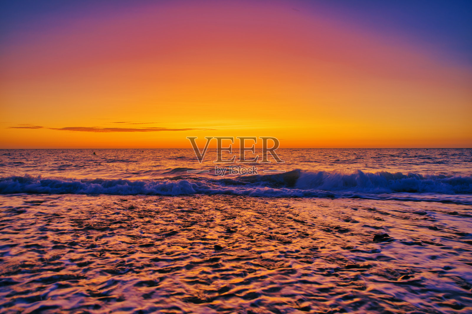 法国诺曼底的壮丽日落照片摄影图片