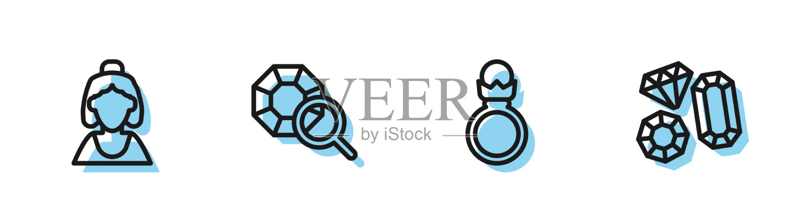 订行钻石订婚戒指顾问图标素材