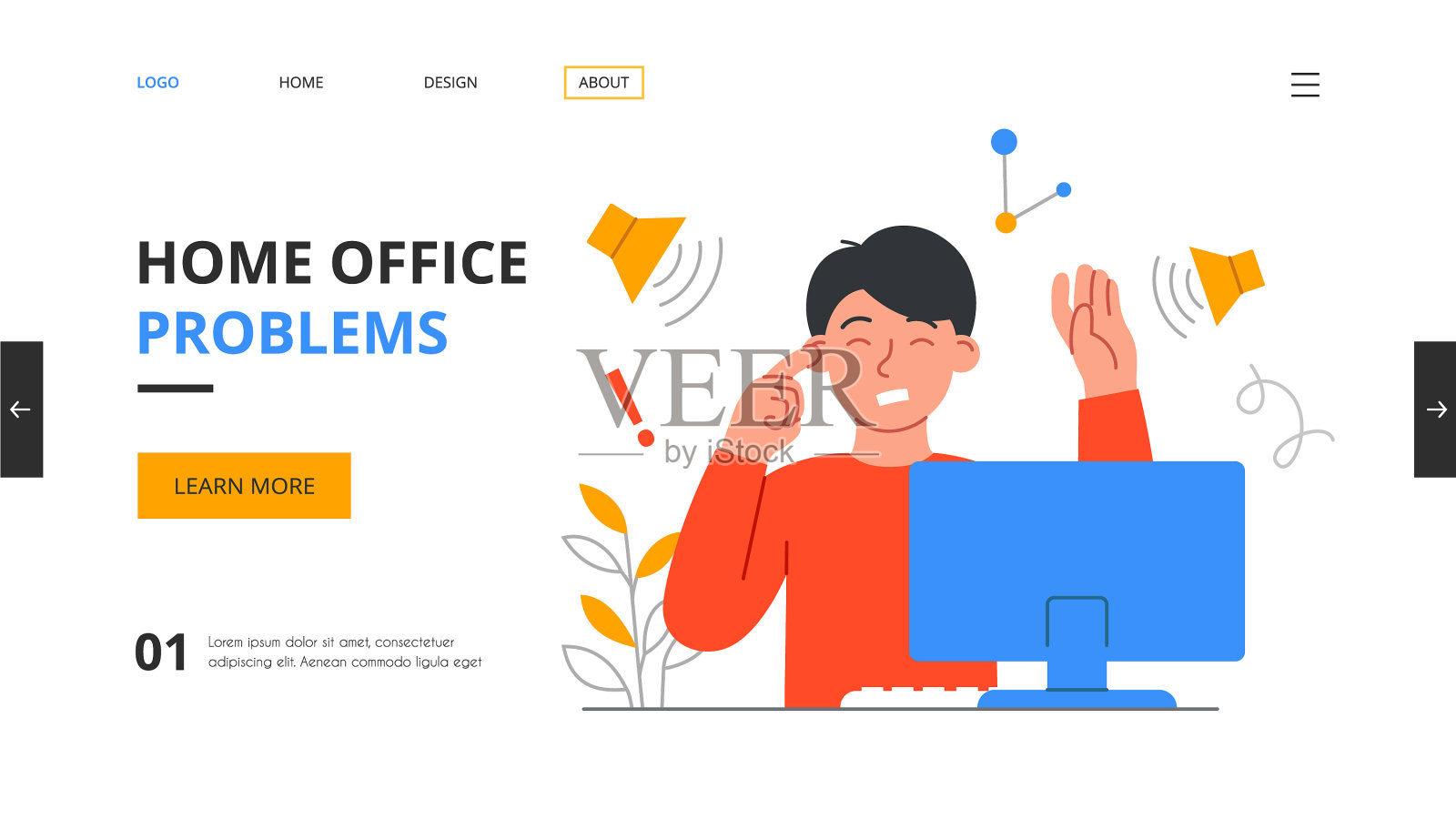 人不能专心工作插画图片素材