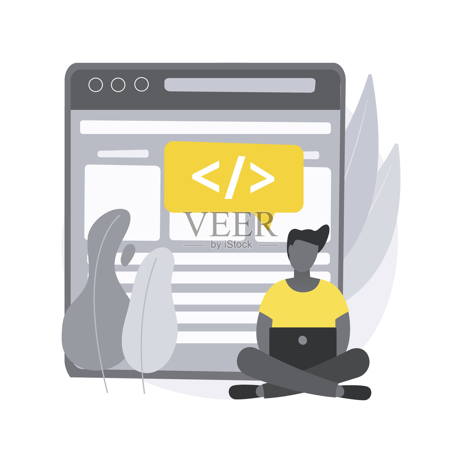 单页应用的抽象概念设计元素图片