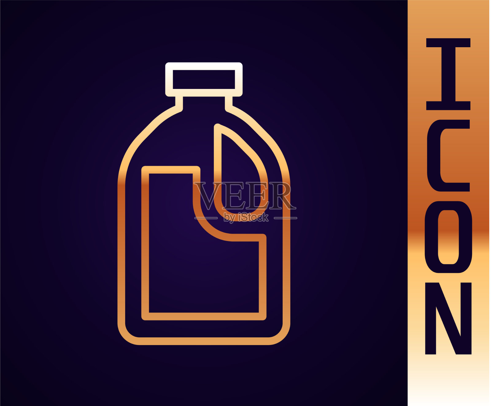 黄金线塑料瓶洗衣洗涤剂插画图片素材