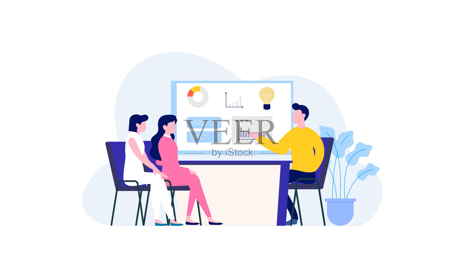 企业咨询的概念插画图片素材