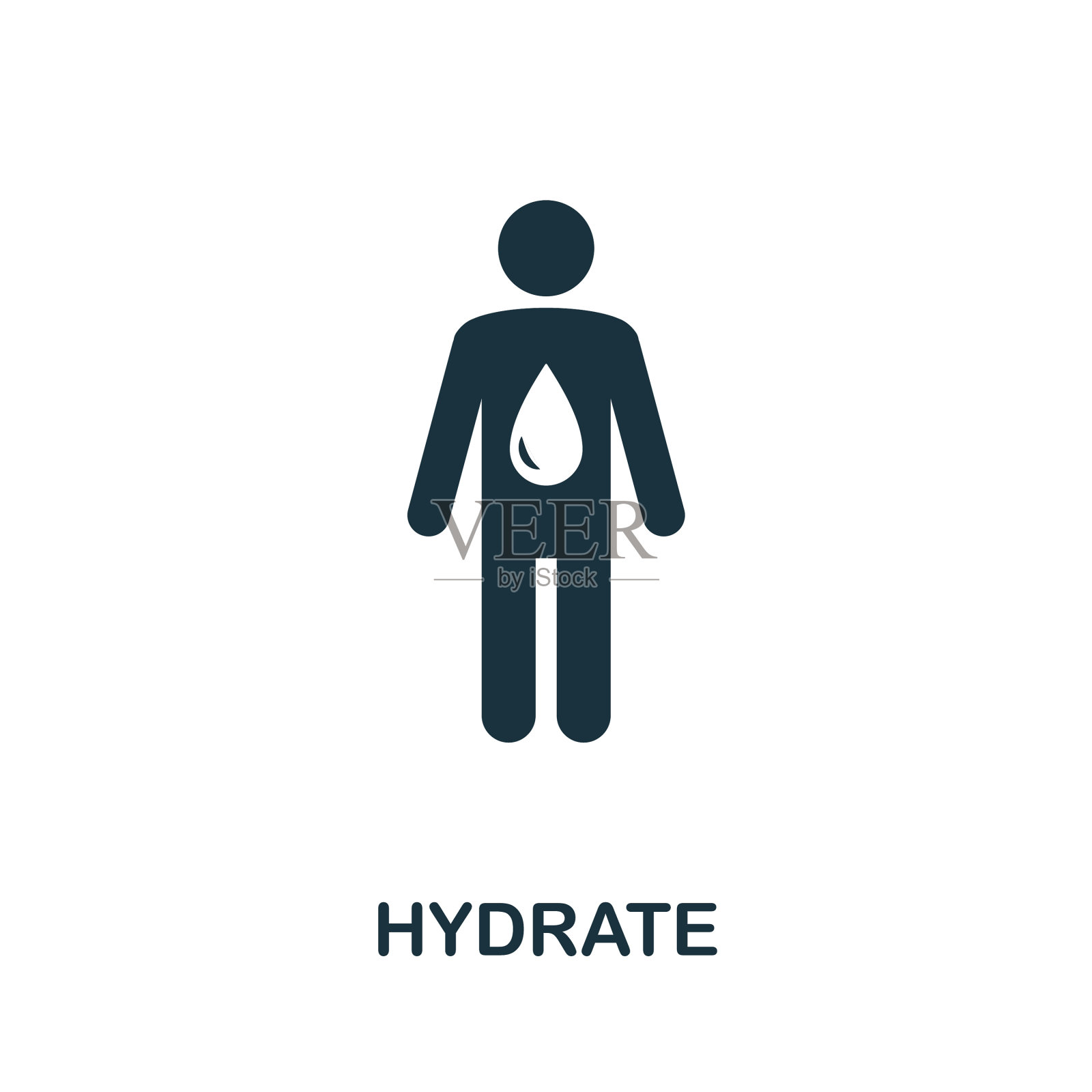 水合物图标简单的创意元素填充图标素材