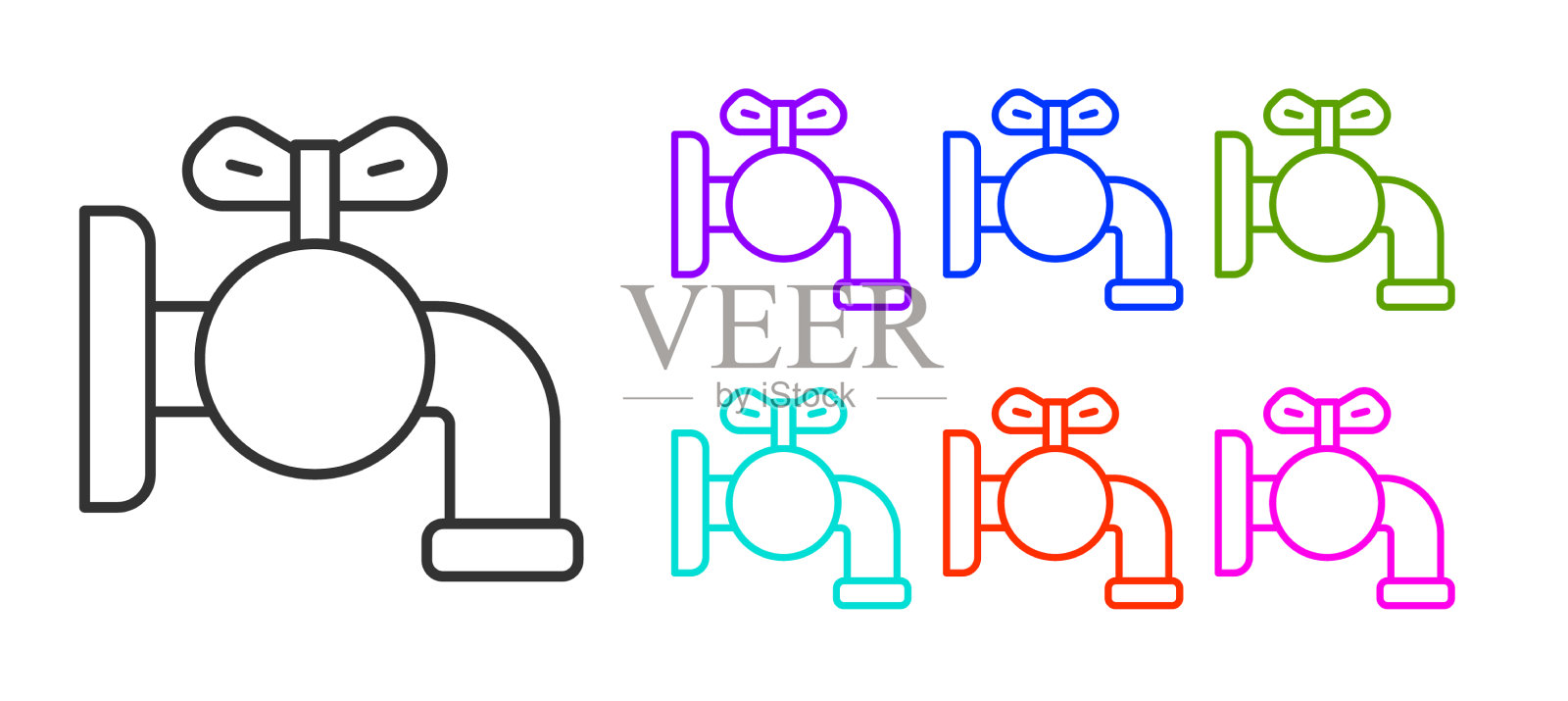 黑色线点击一个桶图标隔离在白色图标素材