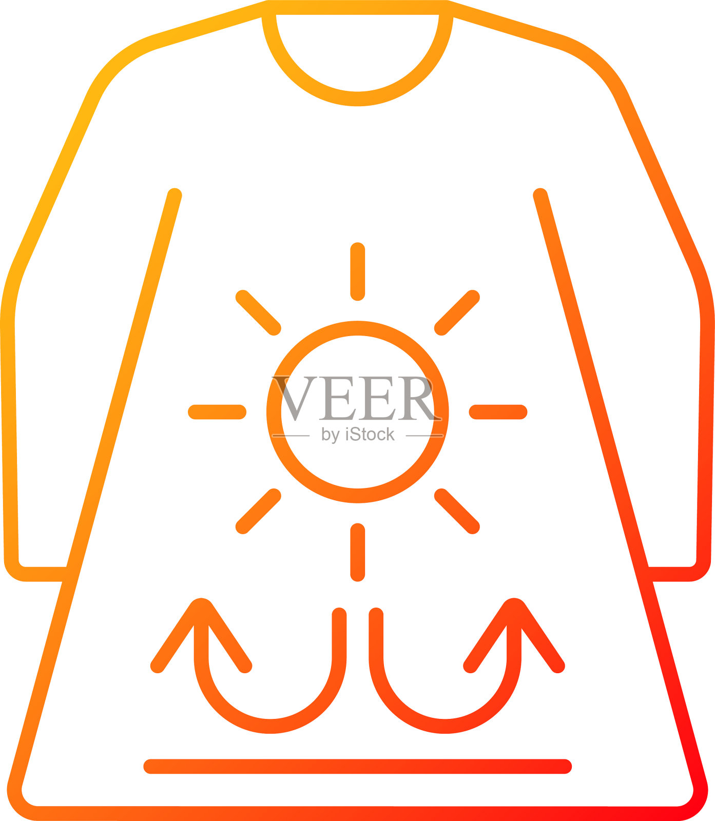 长袖和宽松的服装梯度线性图标素材