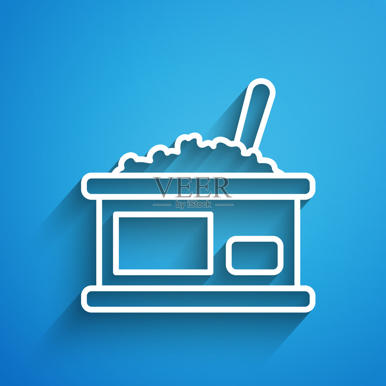 白线锡罐与鱼子酱图标隔离上插画图片素材