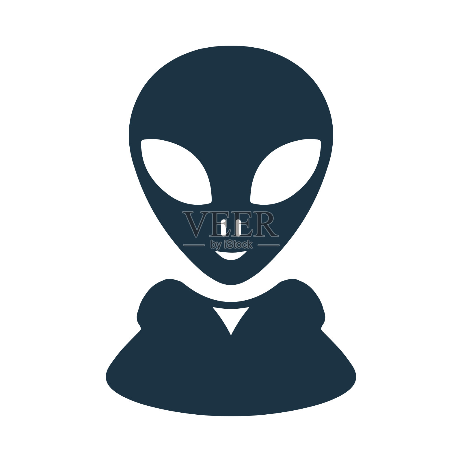 外星生物图标。简单的可编辑矢量设计孤立在白色背景上。图标素材