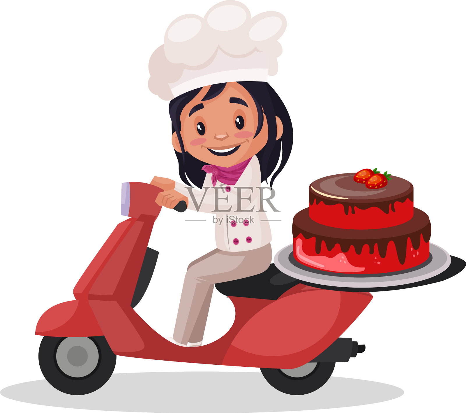 面包房女孩卡通人物设计元素图片