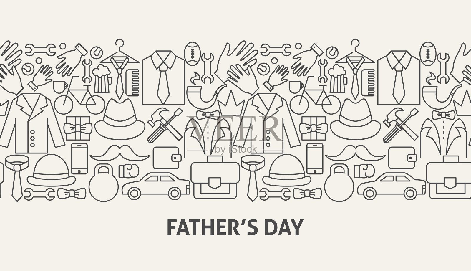 父亲节旗帜概念插画图片素材