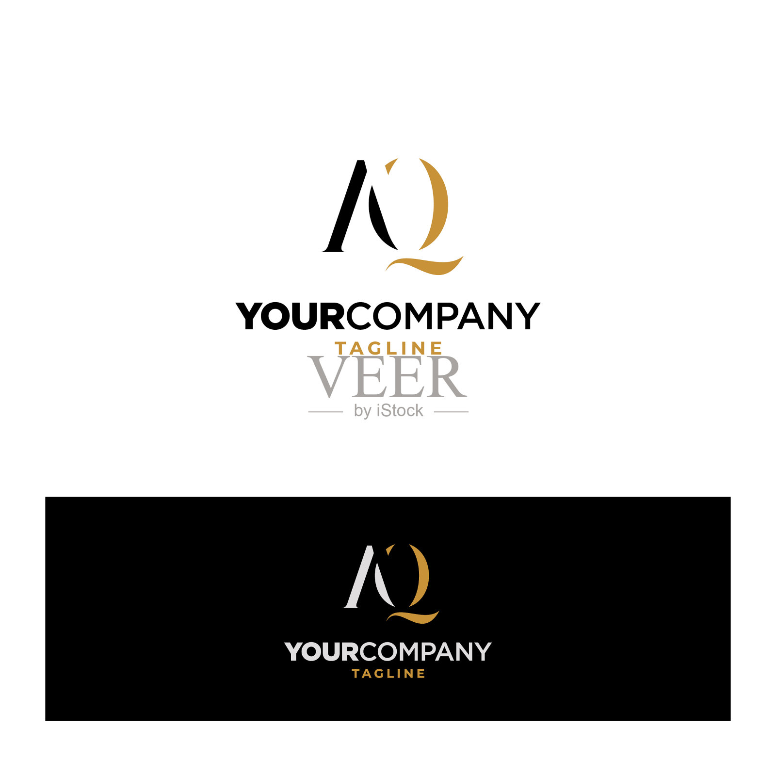 标志设计的首字母aq插画图片素材