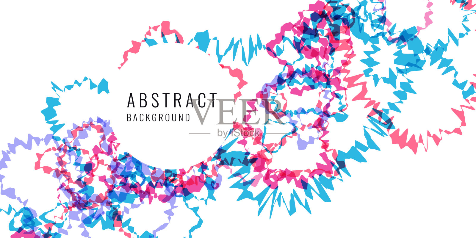 现代抽象背景与明亮的冲动线条和彩色斑点。用于设计和文本放置的模板。插画图片素材