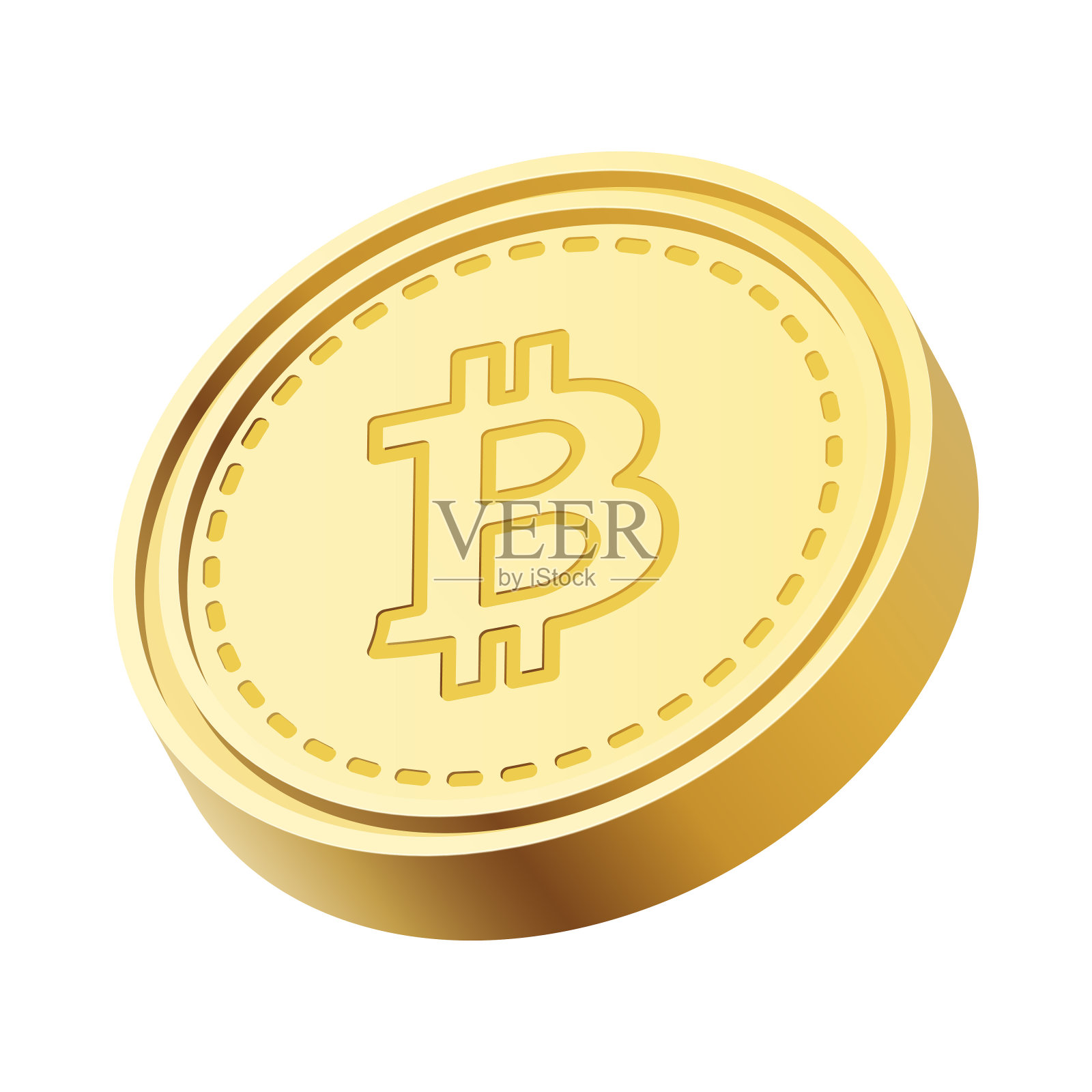 3D等距加密货币概念。数字货币比特币的未来概念。矢量艺术插图。插画图片素材