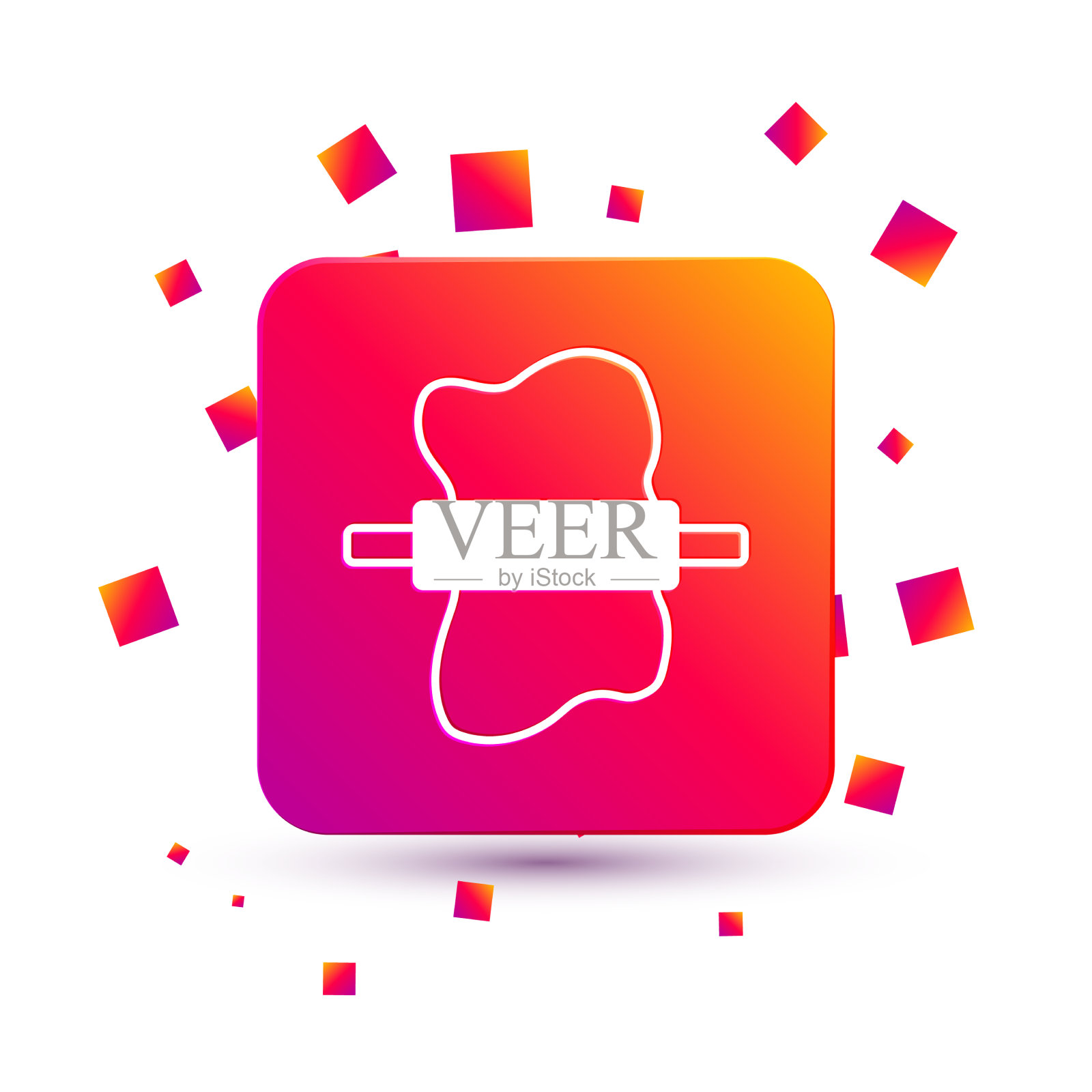 白色擀面杖上的面团图标孤立在白色上插画图片素材