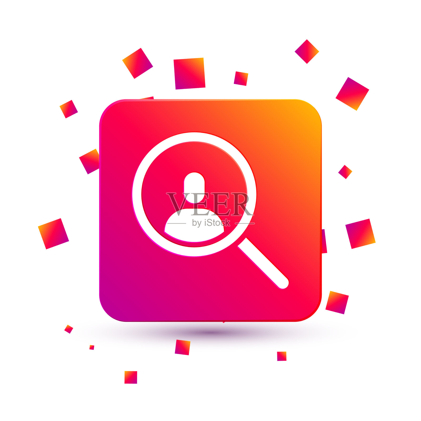 白色放大镜搜索一个人的图标图标素材