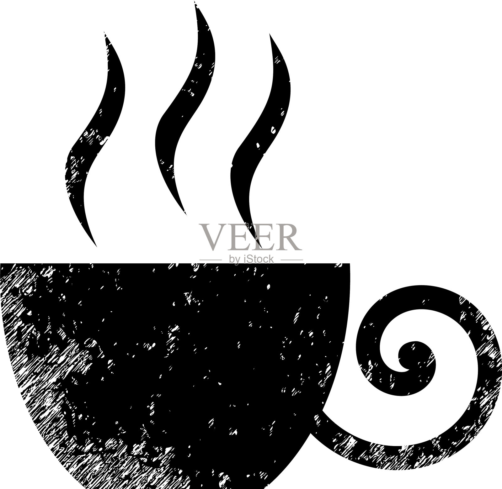 咖啡杯划花图标插画图片素材