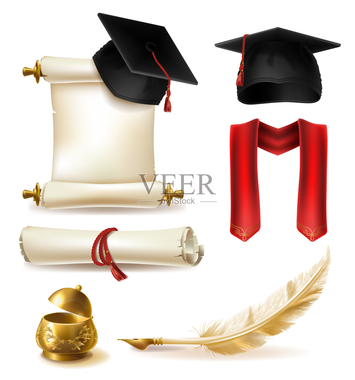 大学毕业设计概念要素插画图片素材