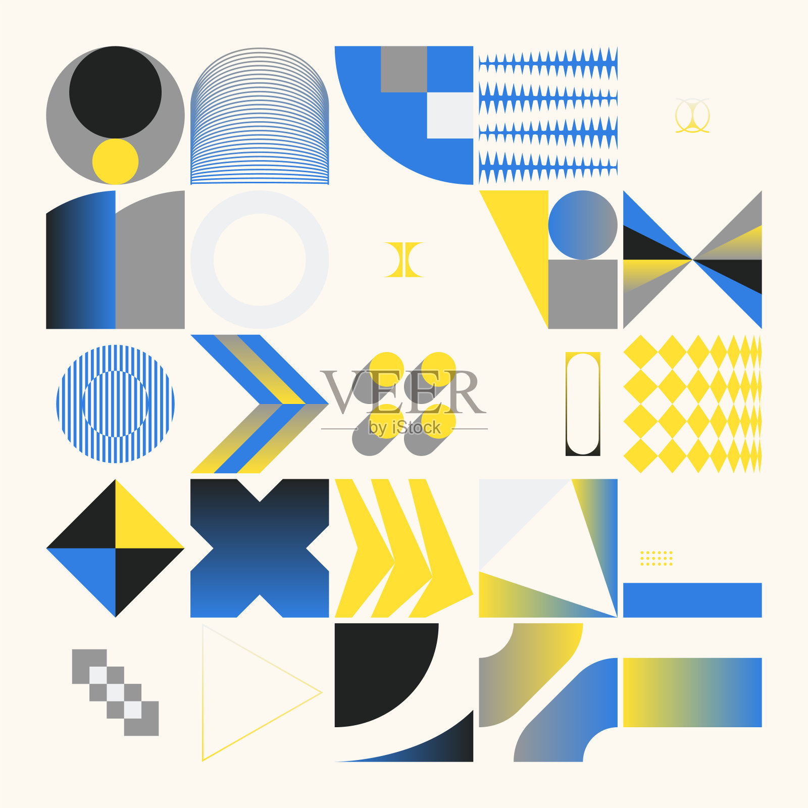 抽象矢量生成图形构成的生成设计作品插画图片素材