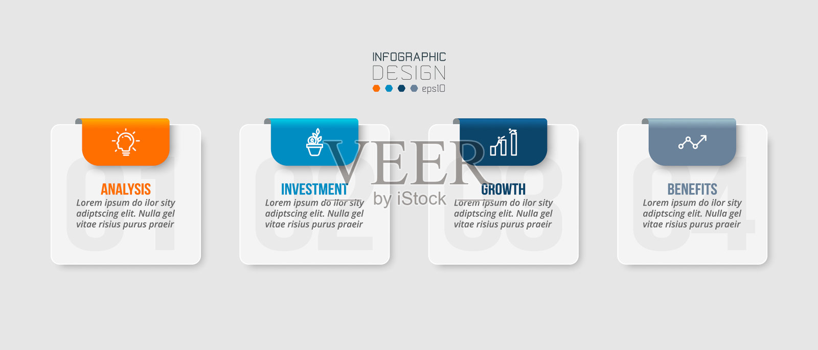 带步骤或选项的业务信息图表模板插画图片素材