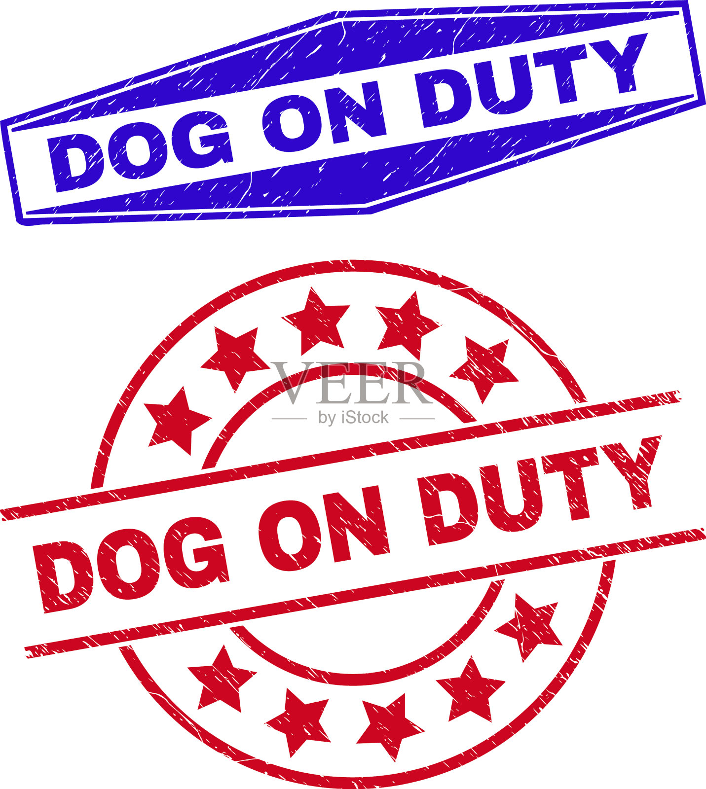 圆形和六角形橡胶密封圈的值班犬插画图片素材