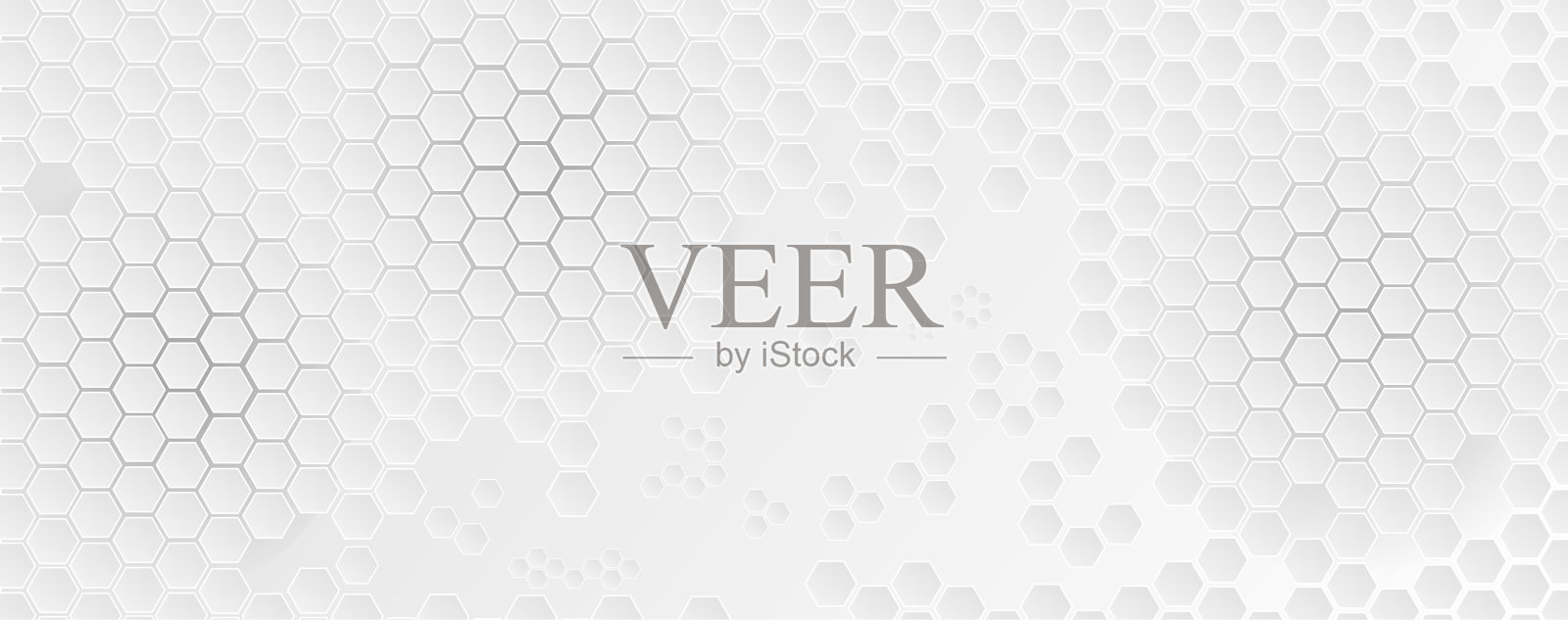 几何抽象蜂窝背景与黑白六边形。结构分子与通讯。科学、技术和医疗理念。矢量图插画图片素材