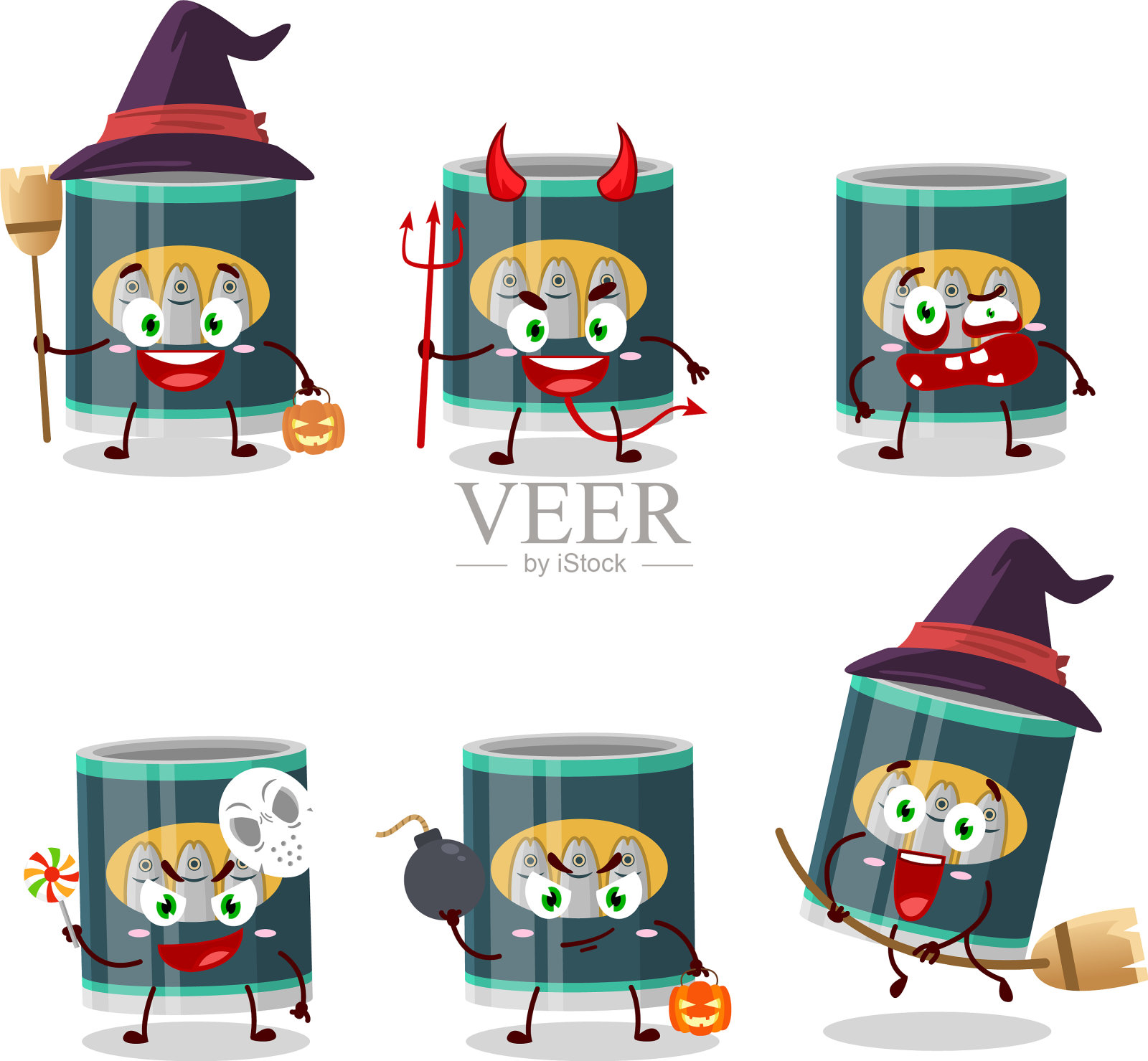 万圣节卡通表情插画图片素材