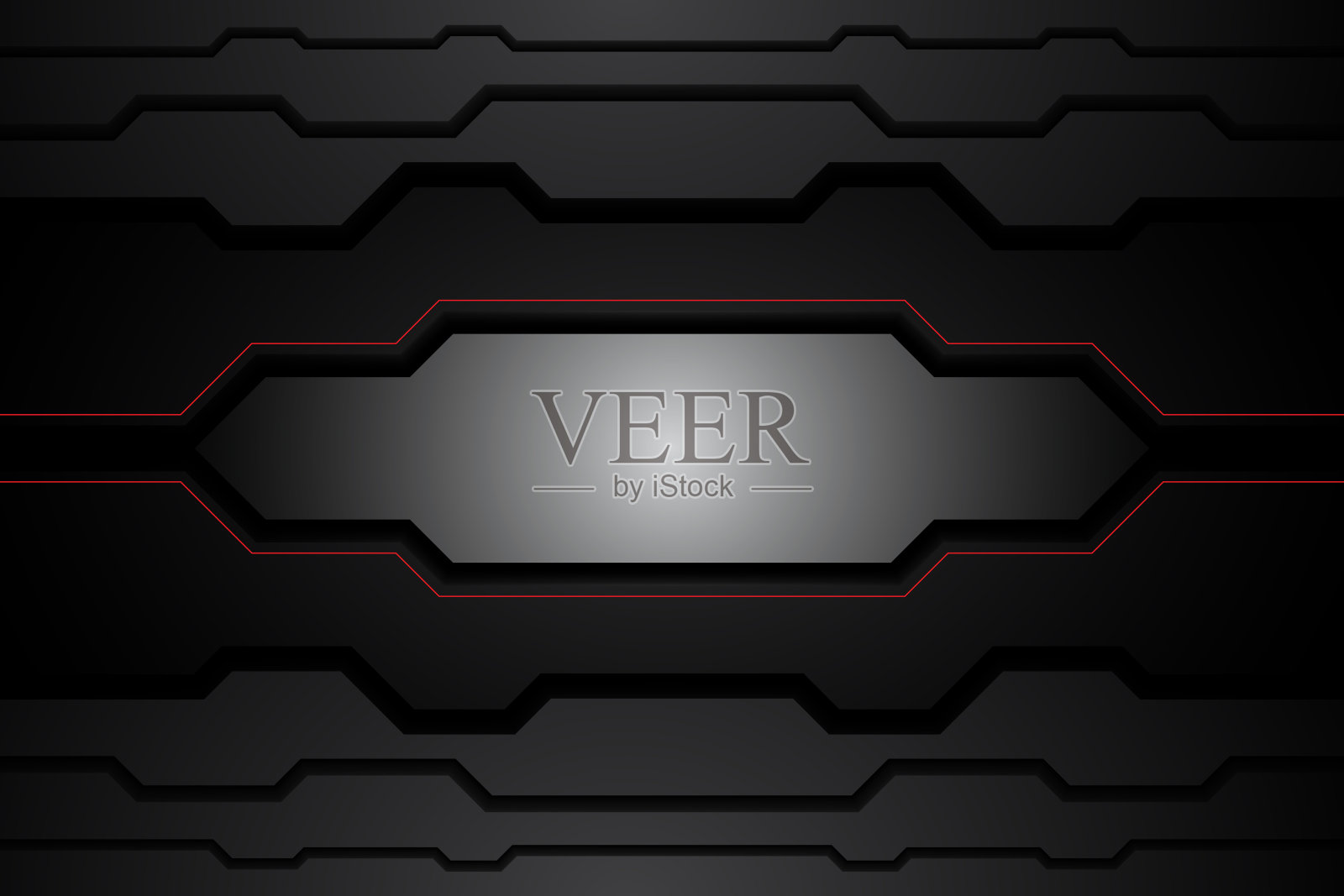 抽象金属黑色纹理与红色线条对比铬金属模板摩登插画图片素材