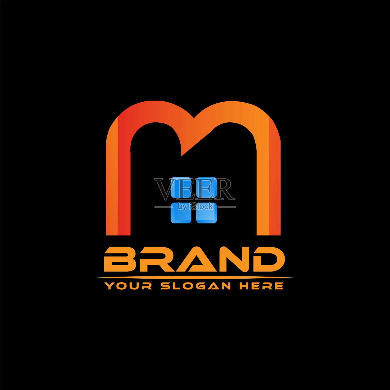 房子m标志插画图片素材