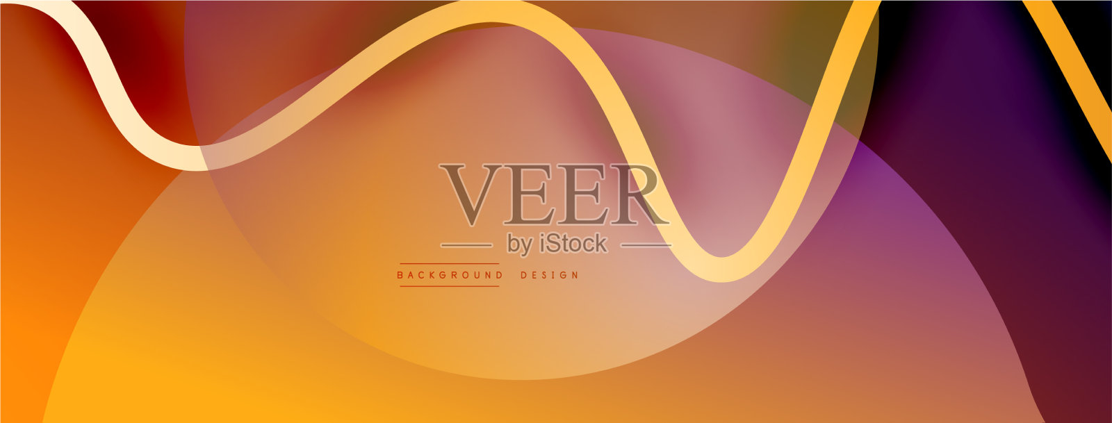 抽象梯度背景与波浪线插画图片素材