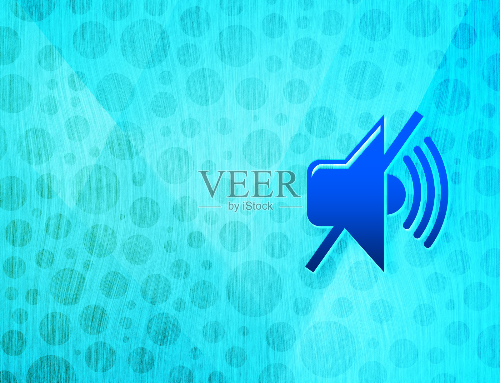 静音音量图标闪亮气泡抽象青蓝色背景湿水纹理插图插画图片素材