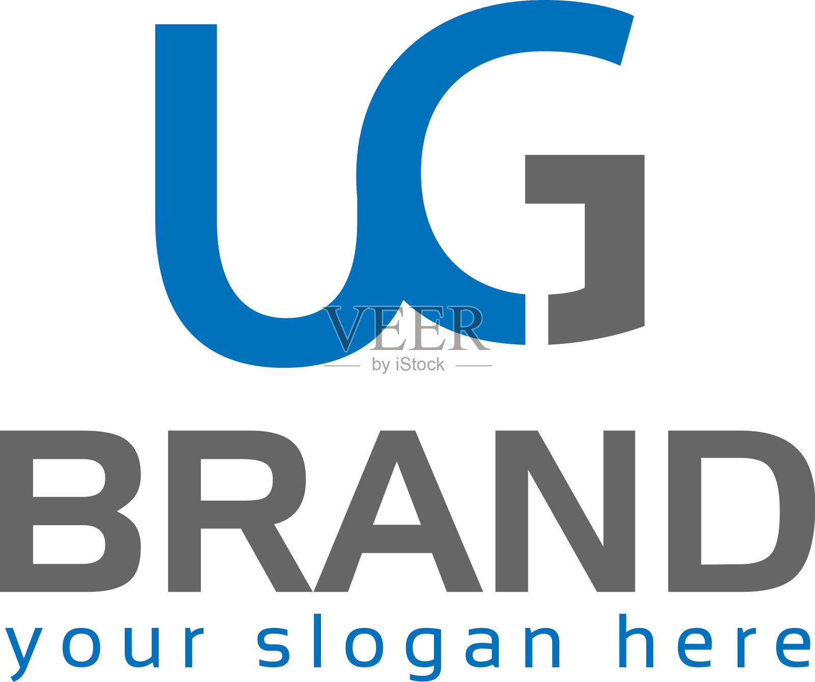 字母u和g标志设计元素插画图片素材