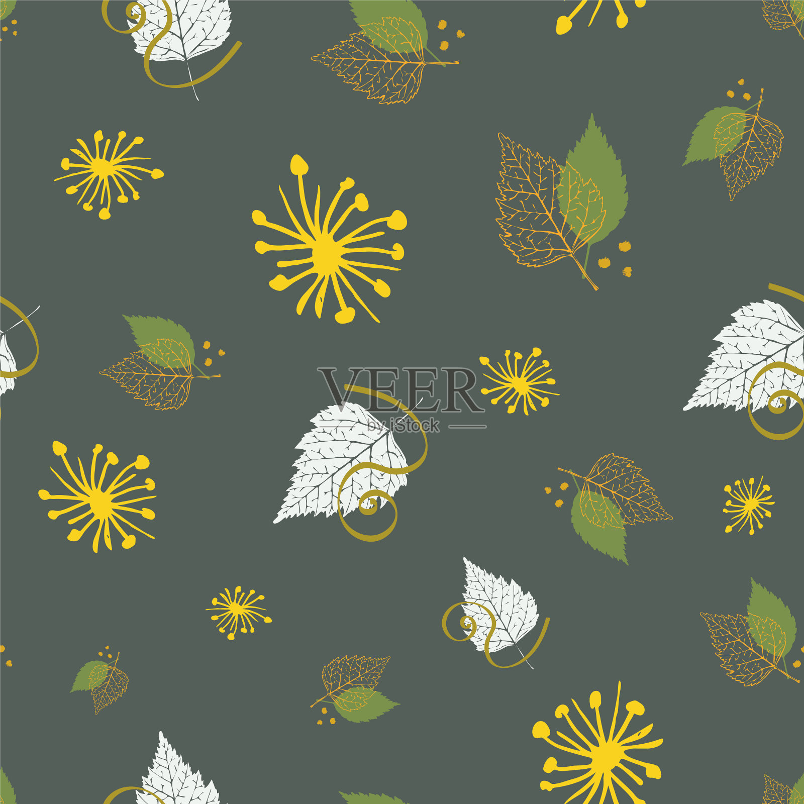 秋风秋叶无缝格局插画图片素材