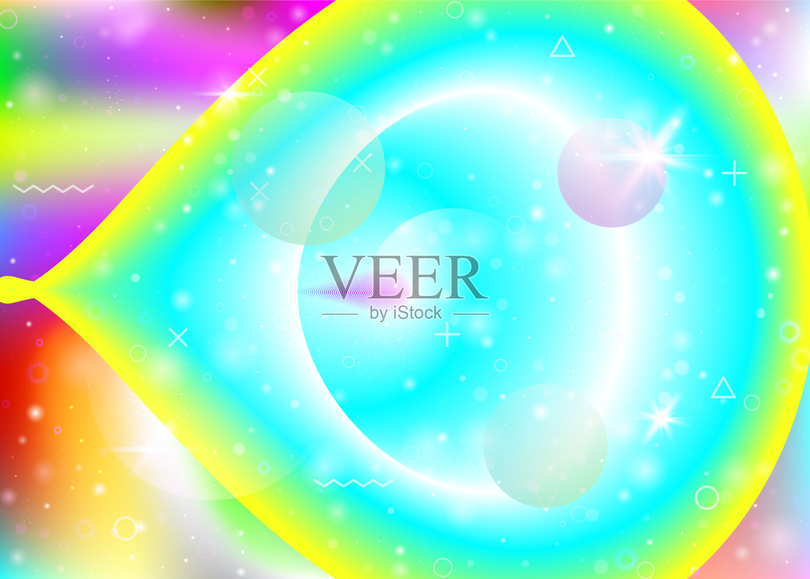 彩虹背景与鲜明的梯度插画图片素材