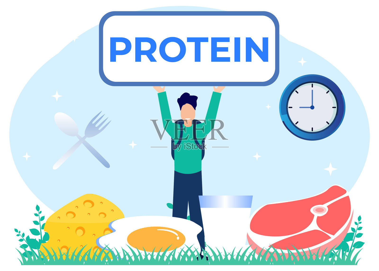 图形卡通人物蛋白质插画图片素材